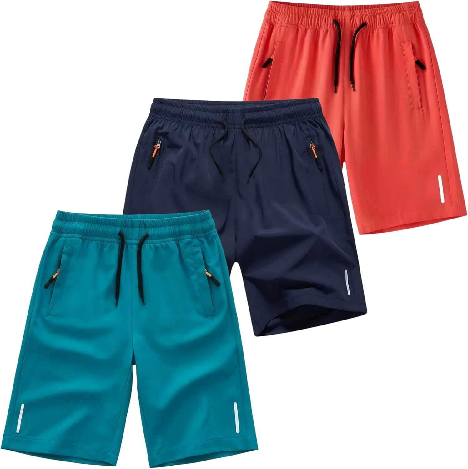 Детские шорты для бега, быстросохнущие, DINGDONG'S CLOSET, 3 шт, Red Navy Blue