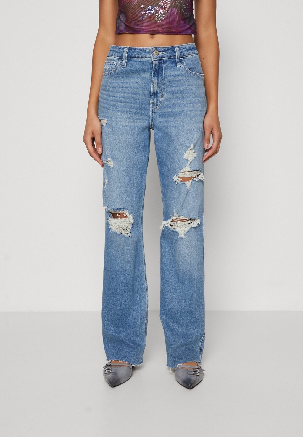 

Джинсы свободного кроя DESTROY DAD Hollister Co., цвет light-blue denim