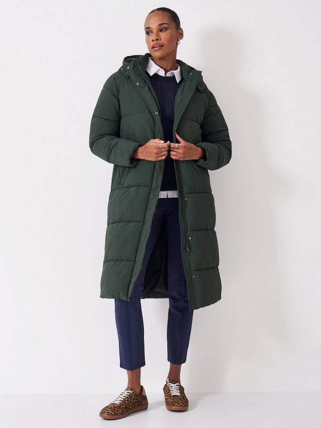 

Утепленное длинное дождевик пальто Crew Clothing, Jade Green