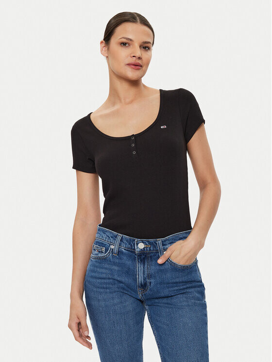 

Футболка узкого кроя Tommy Jeans, черный