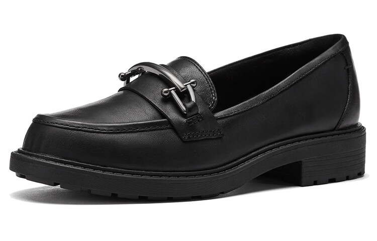 Туфли на платформе женские низкие черные Clarks — фото 2