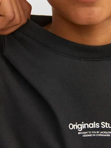 Рубашка с круглым вырезом для подростков Jack & Jones "JORVESTERBRO TEE SS CREW NECK NOOS JNR" Jack & Jones Junior, черный — фото 4
