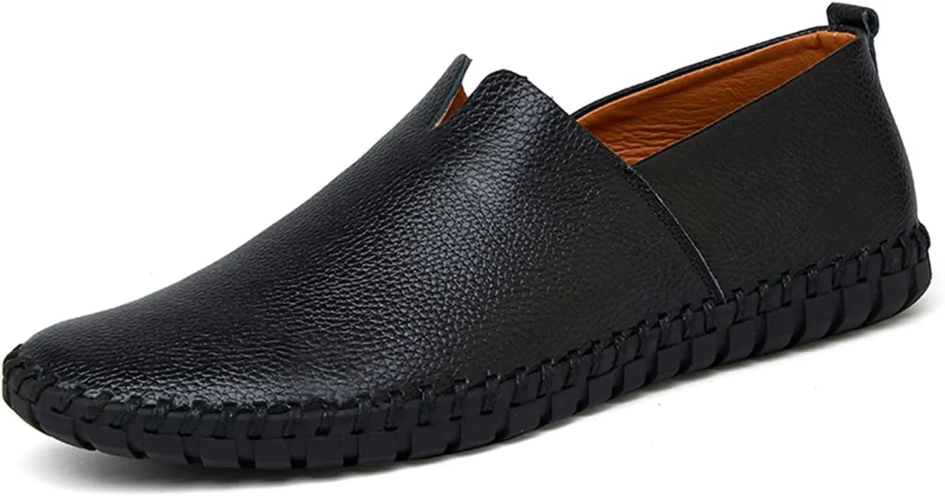 

Мужские кожаные эспадрильи Santimon с закрытым носком, слипоны для повседневной и офисной носки, черный