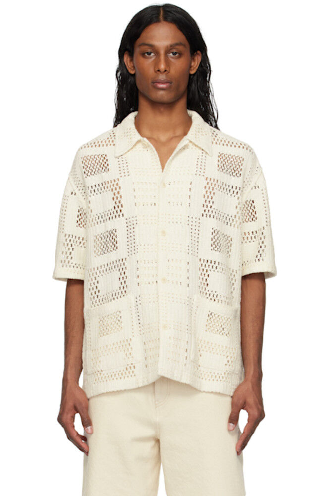 

Рубашка открытого кроя цвета Off-White Solid Homme