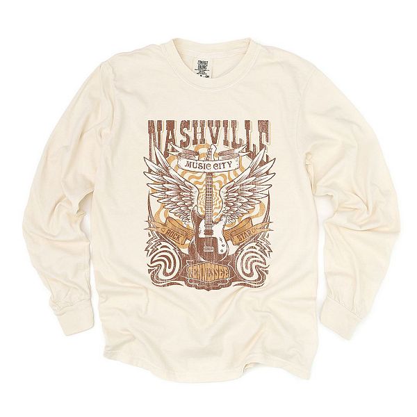 

Футболка с длинным рукавом Nashville guitar wings garment dyed Simply Sage Market, Ivory, Серый, Футболка с длинным рукавом Nashville guitar wings garment dyed Simply Sage Market, Ivory