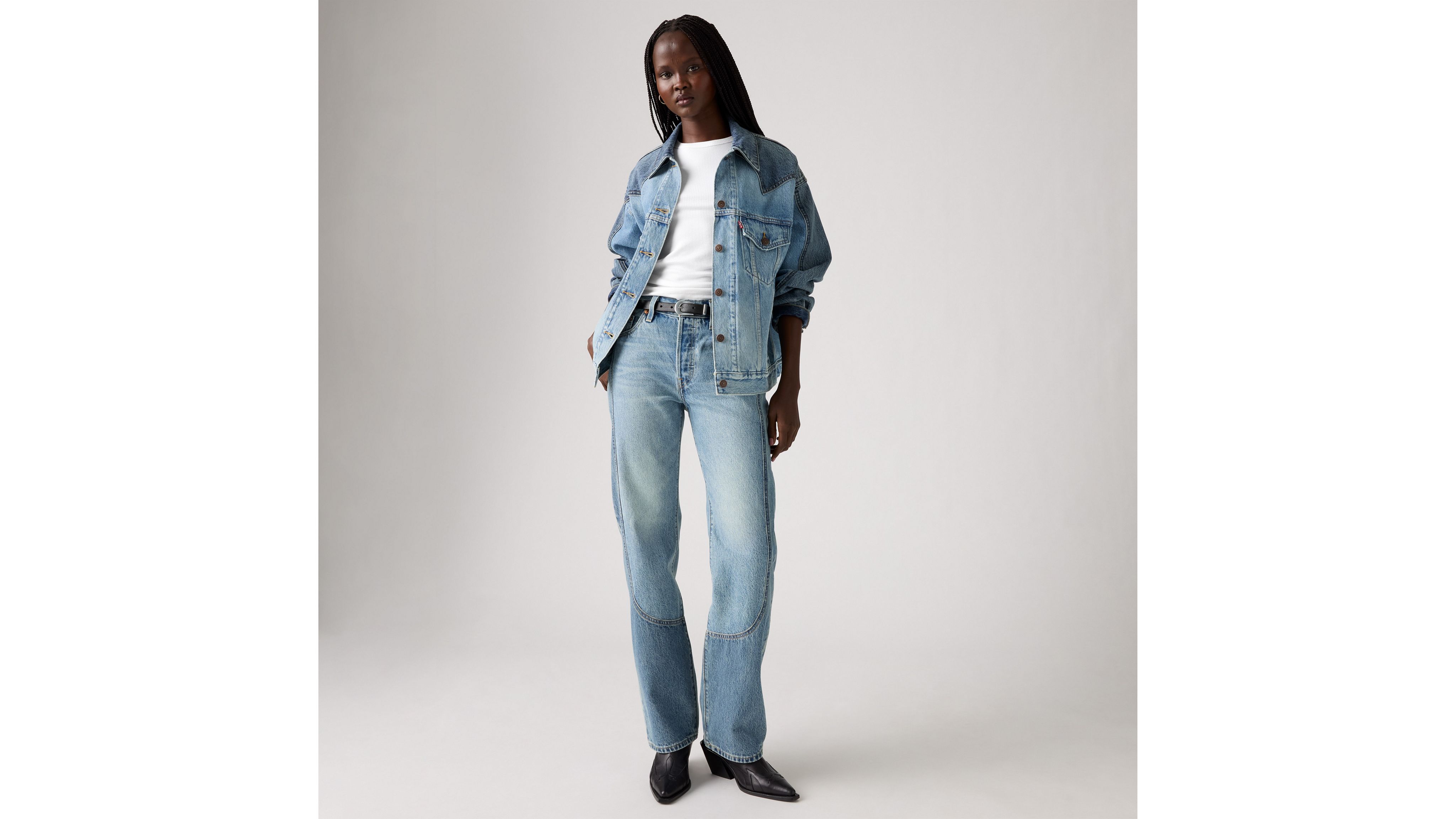 

Женские джинсы 501 в стиле вестерн 90-х годов Levi's, Free Range - Medium Wash