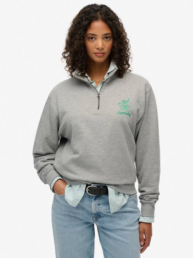 

Толстовка Country Club Crest с молнией до половины Superdry, Grey Marl