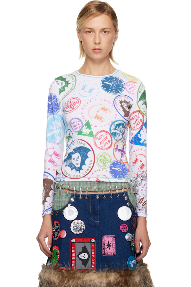 

Chopova Lowena Белая футболка-джерси с приталенным кроем