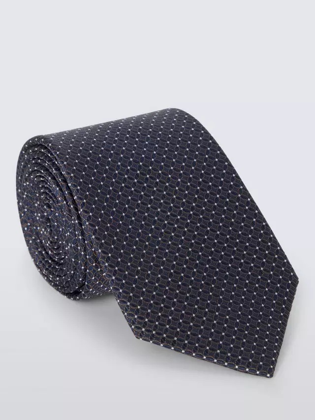 

Галстук John Lewis Silk Geo Pattern, темно-синий
