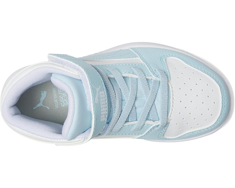 Детские кроссовки Puma Rebound Layup Mid Hook And Loop PUMA Kids, Puma White/Icy Blue — фото 2