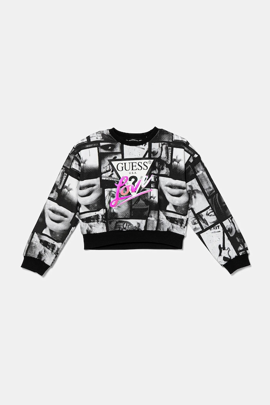 

Детская хлопковая толстовка Guess, черный