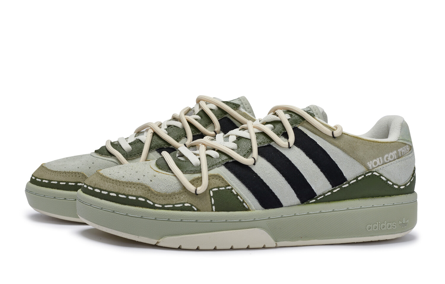 Кроссовки adidas originals Courtic Lifestyle Shoes Unisex Low-top Neutral Olive/Medium Olive/Light Bone/Black, черный — фото 3