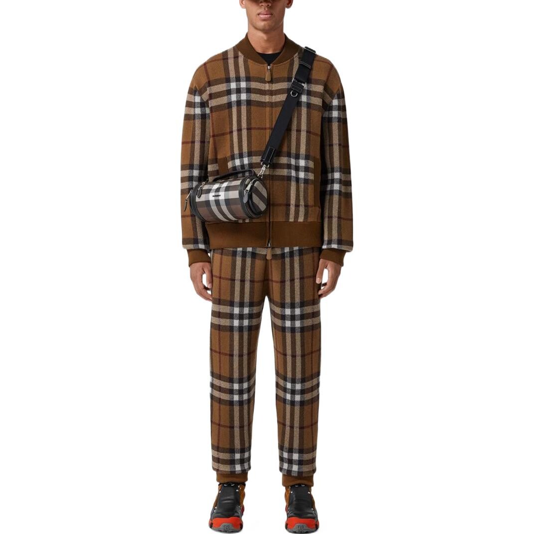 Мужские трикотажные спортивные штаны Burberry, кашемир, цвет коричневый — фото 2