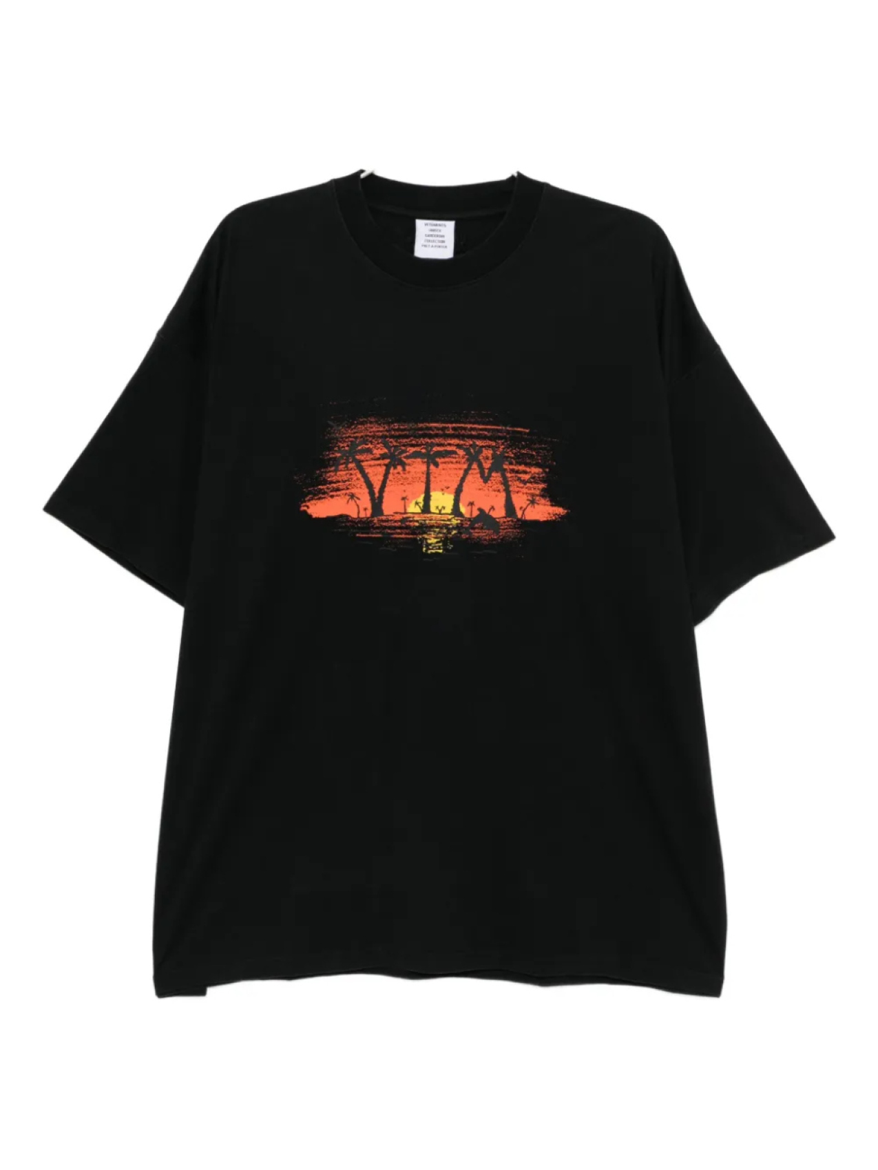 

Футболка из хлопка с принтом VETEMENTS, черный