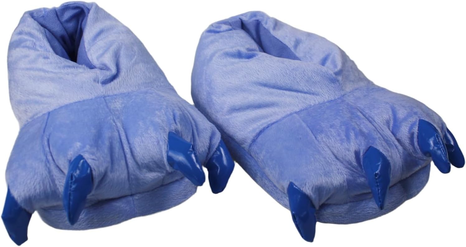 

Забавные домашние тапочки с лапами медведя для женщин, мужчин и детей, теплые и пушистые Shinemem, синий