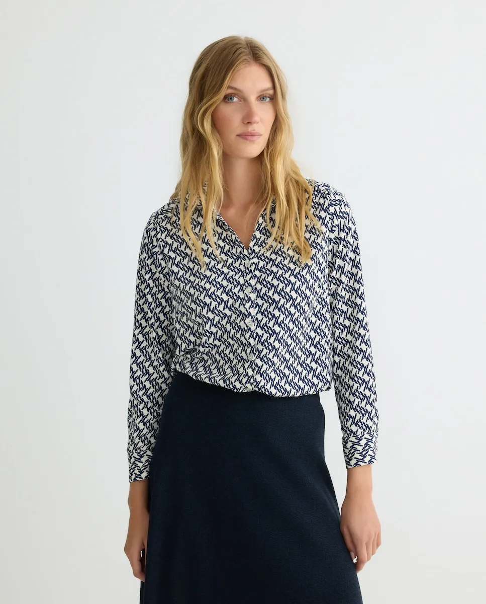 

Женская рубашка с длинным рукавом с принтом Zermatt, синий