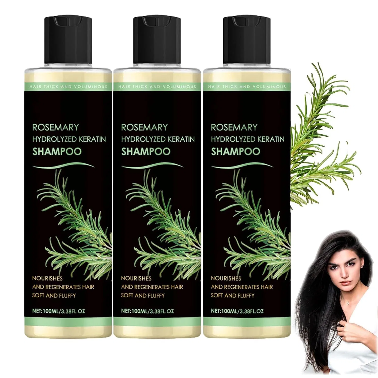 Шампунь с розмарином и гидролизованным кератином, . Vokkrv, 3Pc