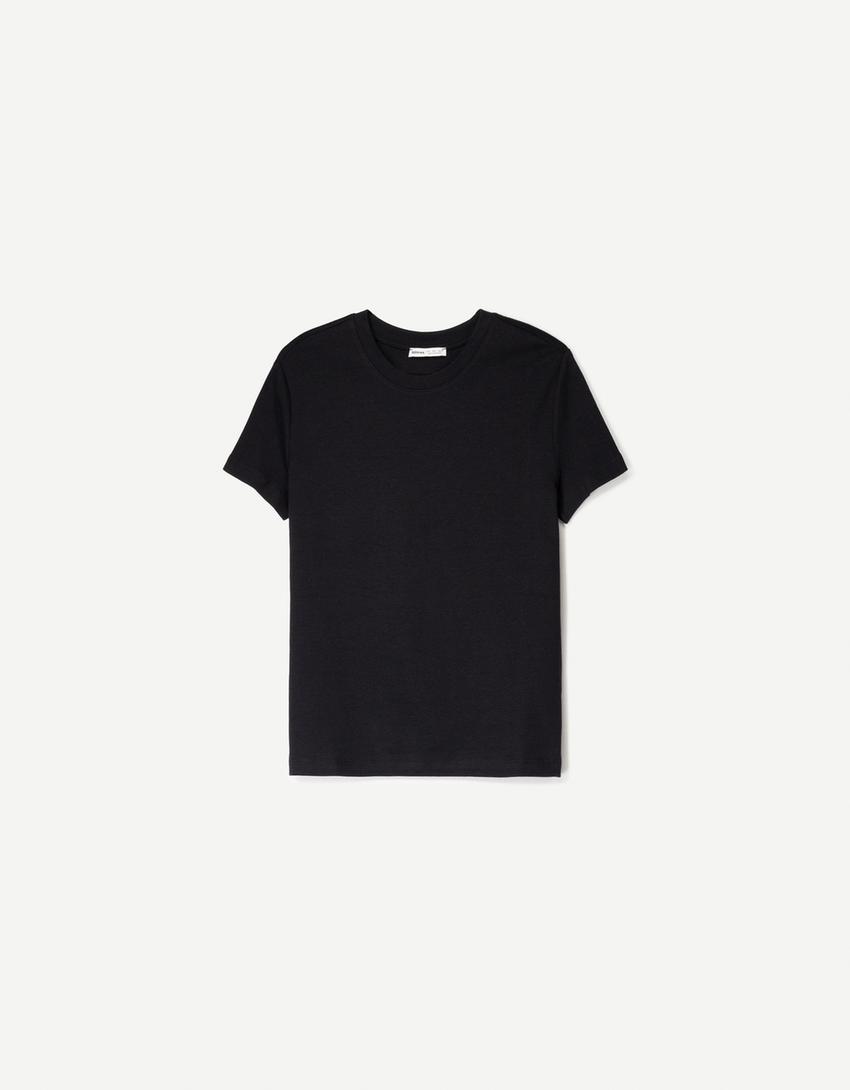 

Толстая футболка с коротким рукавом Bershka, черный