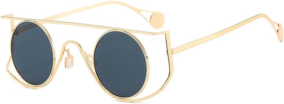 

Винтажные круглые солнцезащитные очки для мужчин, маленькая оправа, легкосплавные, женские солнцезащитные очки с защитой от УФ-излучения UV400, очки для вождения в стиле стимпанк TKKTLLT, C2gold-black