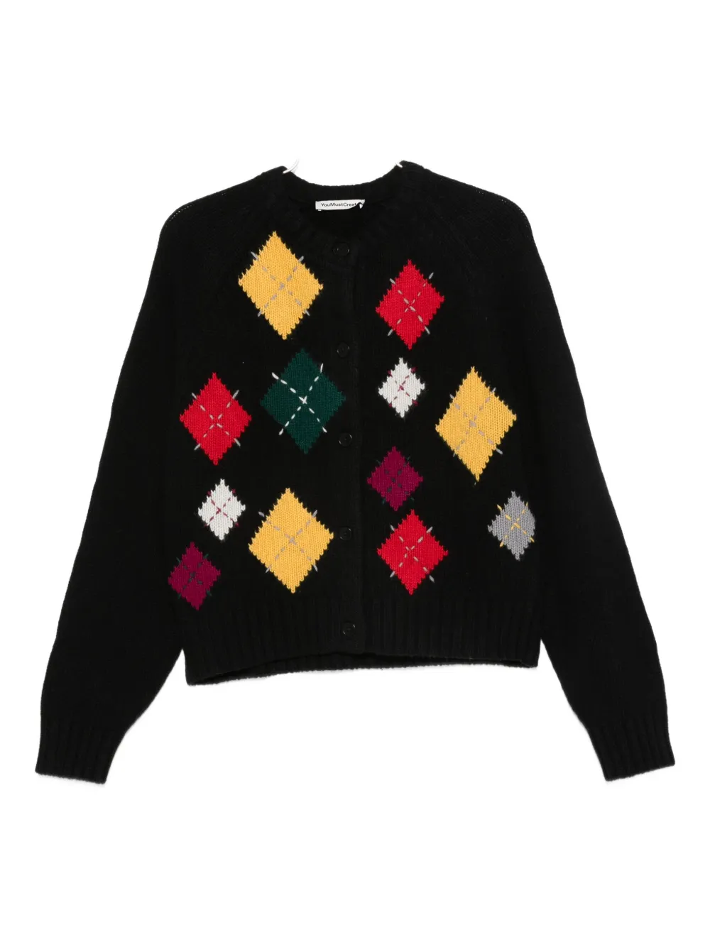 

Кардиган на пуговицах с атомным аргайл-узором Ymc, черный
