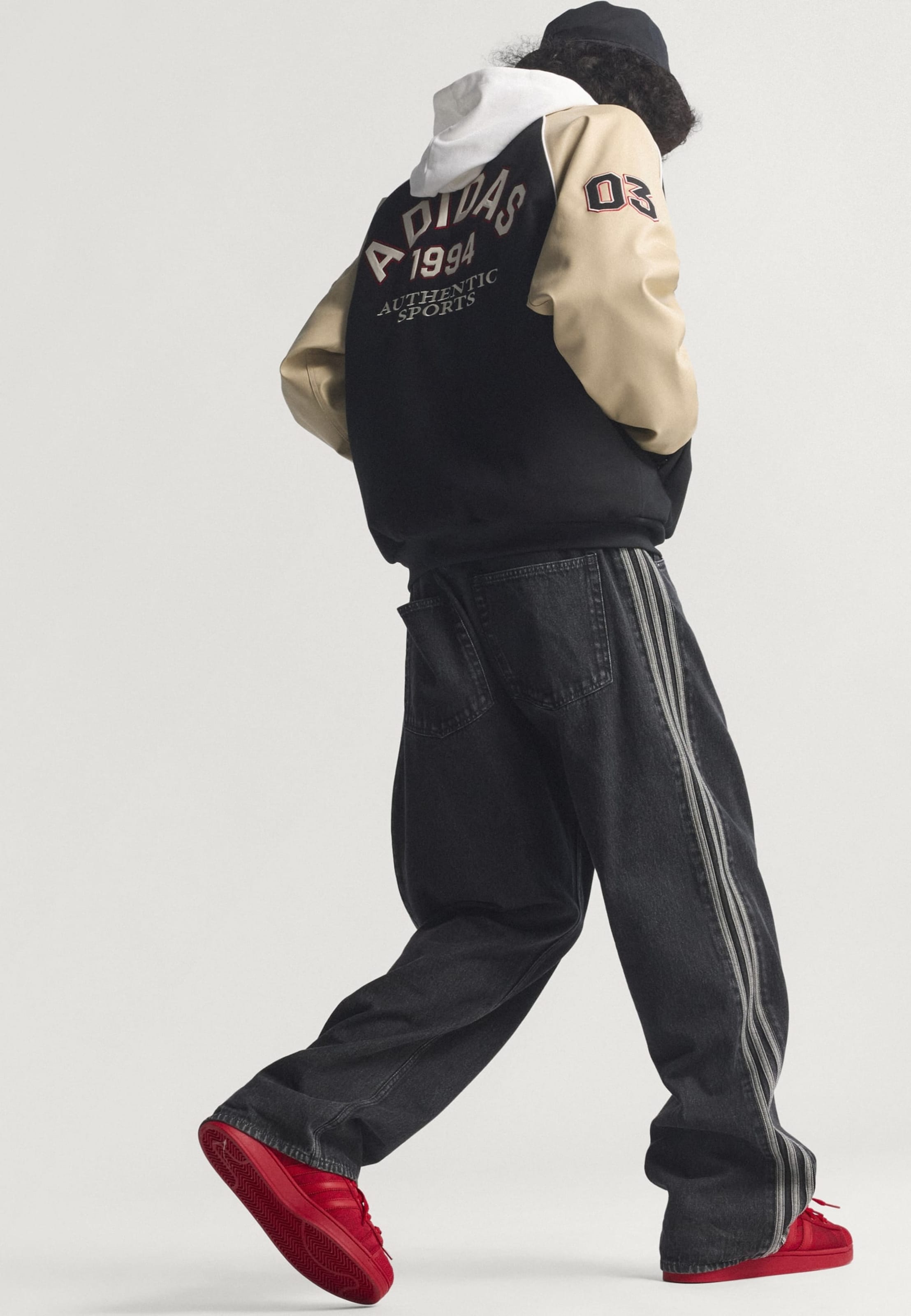 Adidas Originals Джинсы свободного кроя 'Firebird Adicolor' в черном дениме — фото 3