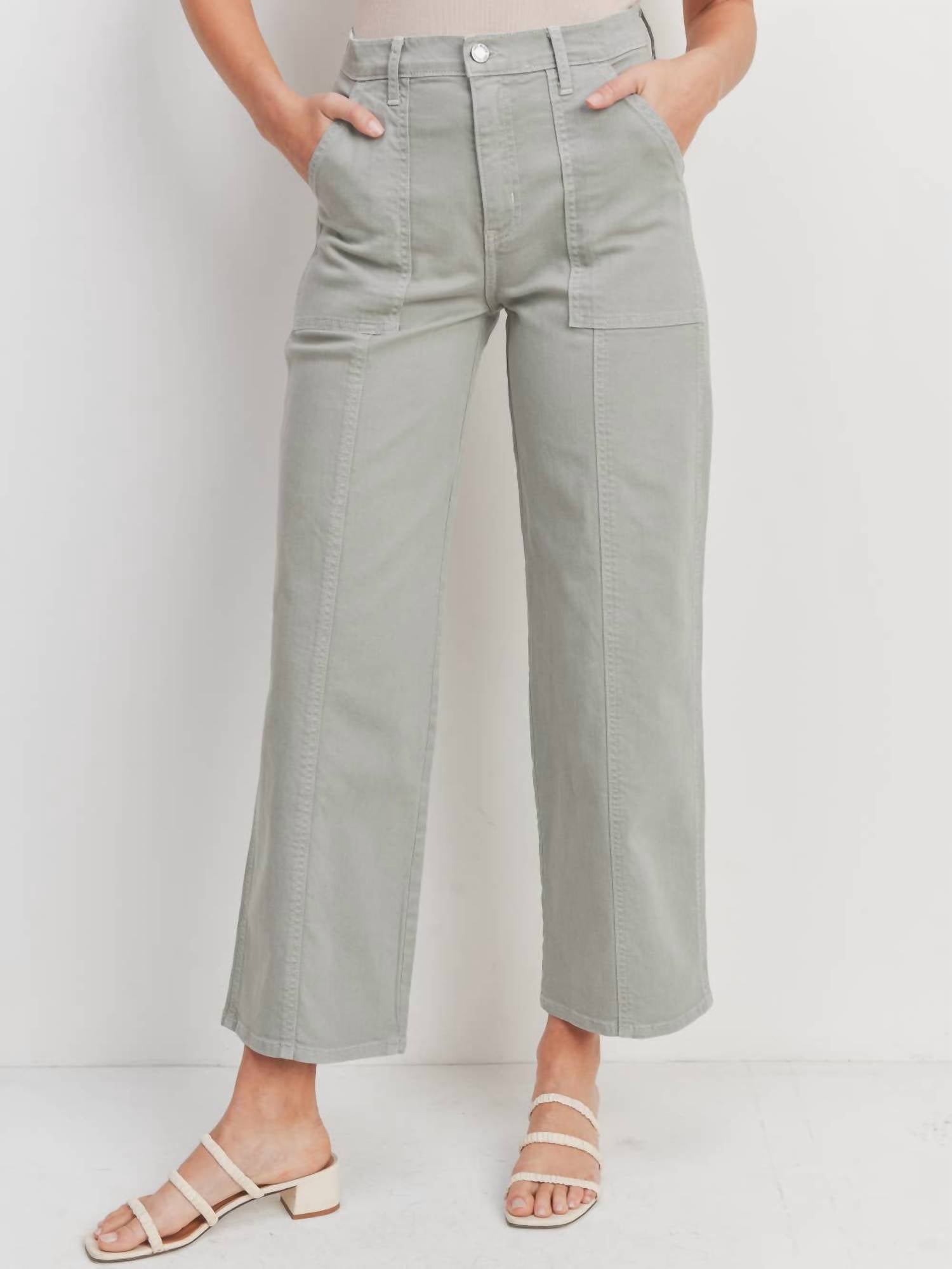 

Джинсы прямого покроя со швами Utility цвета Soft Olive JUST BLACK DENIM