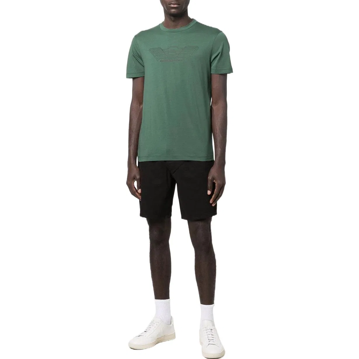Футболка мужская зеленая crew neck straight fit EMPORIO ARMANI, Green — фото 3