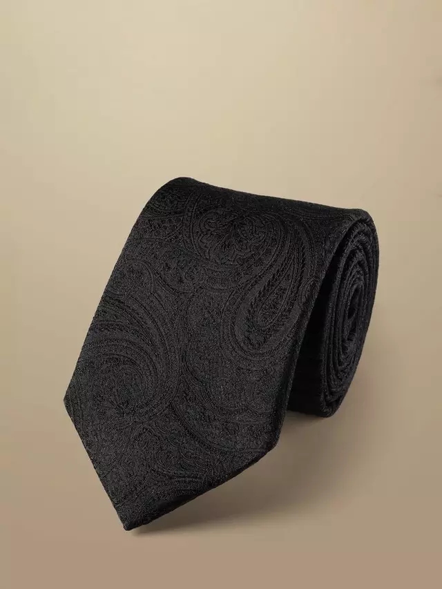

Галстук Charles Tyrwhitt Paisley Silk, черный