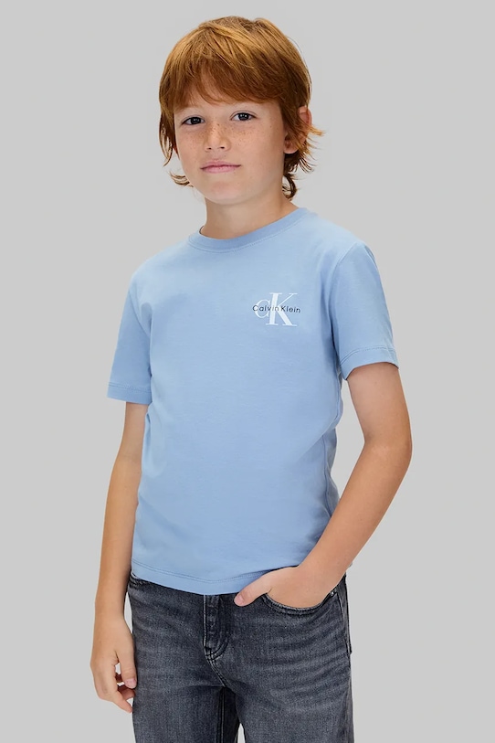 

Детская хлопковая футболка Calvin Klein Jeans, синий
