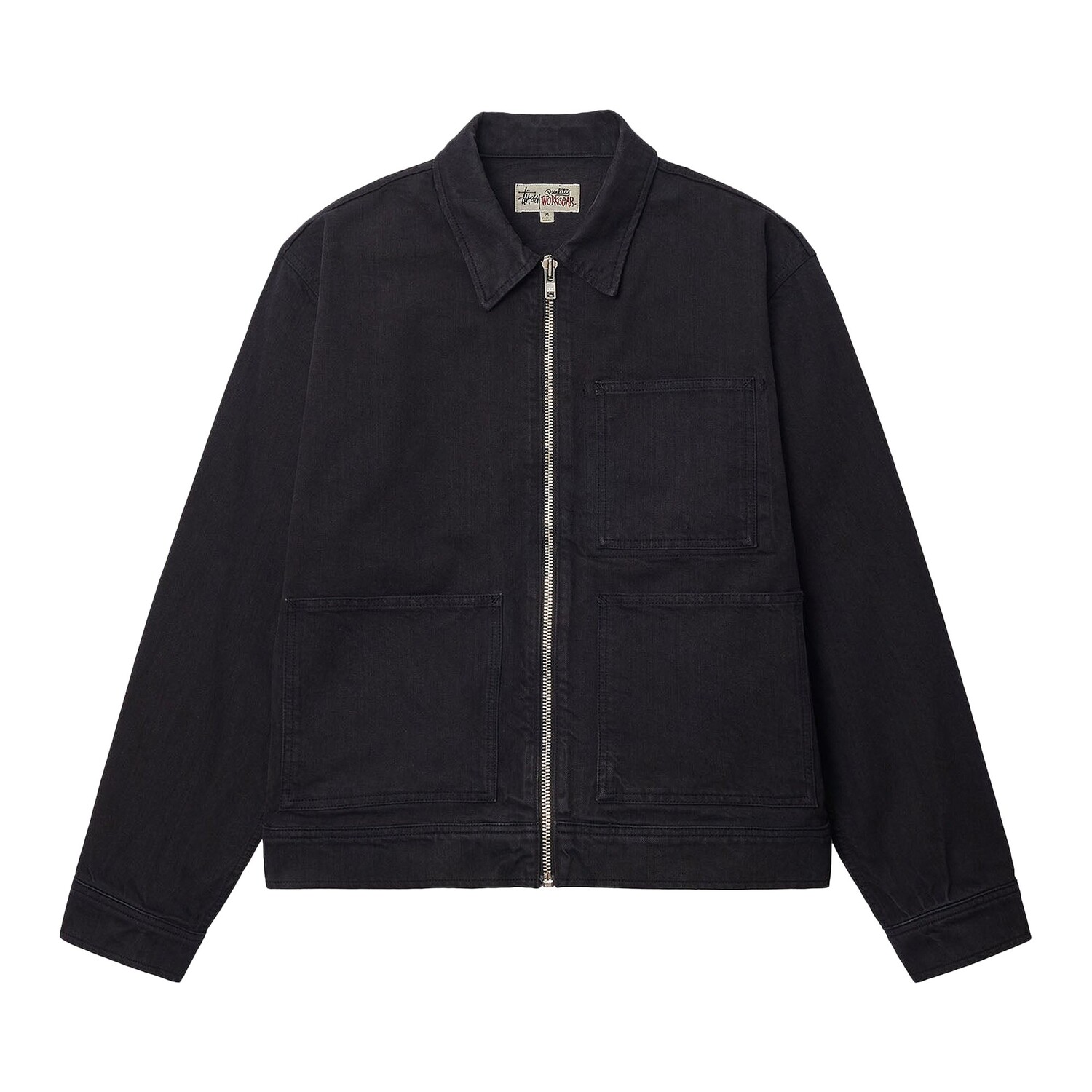 

Перекрашенная рабочая куртка на молнии Stussy, цвет Эспрессо
