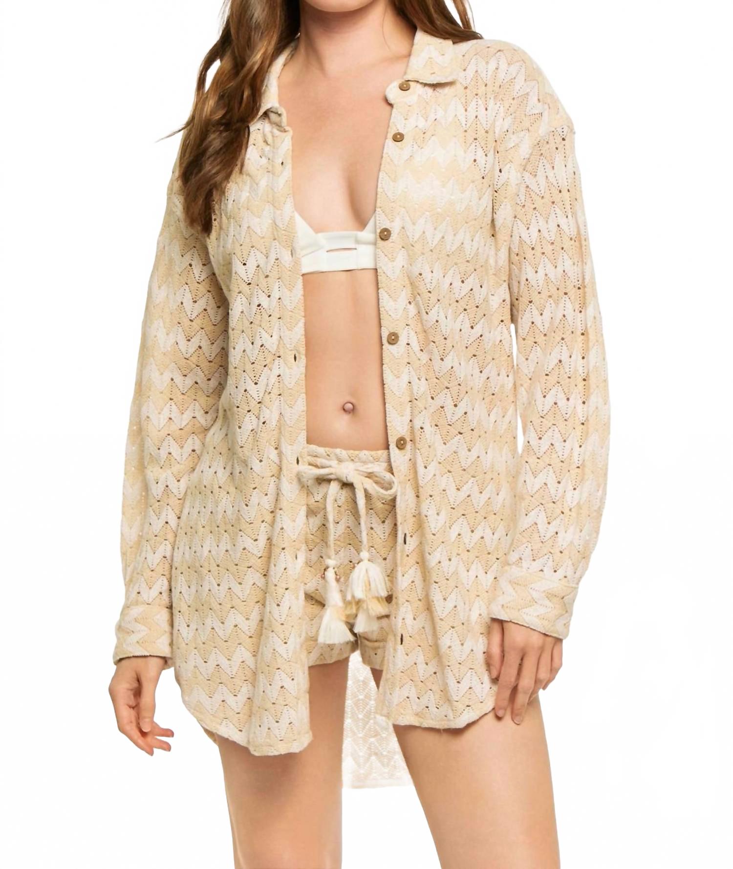 

Текстурированная рубашка в полоску с пуговицами Cabana Surf Gypsy, Cabana