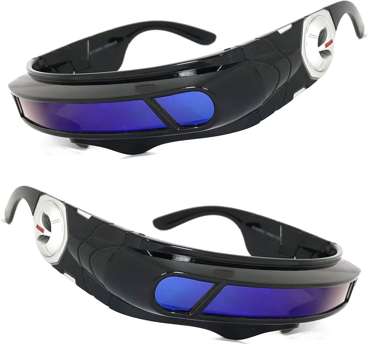 

Футуристические солнцезащитные очки в стиле космического пришельца с монолинзой и цветным щитом циклопа (черные (синие зеркальные)) VeryHobby, Black (Blue Mirror)