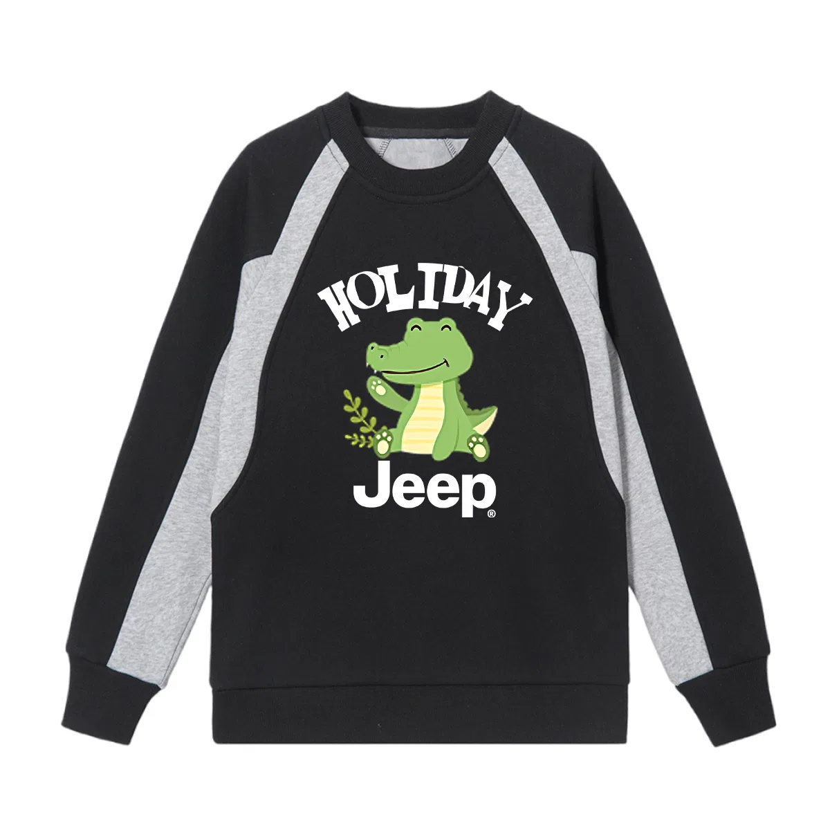 Свитшот детский с круглым вырезом утепленный Grade School Jeep, Black Gray