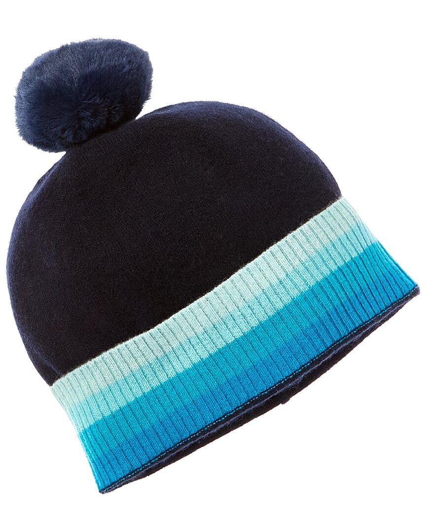 

Кашемировая шапка Brodie Cashmere с контрастными полосками, синий