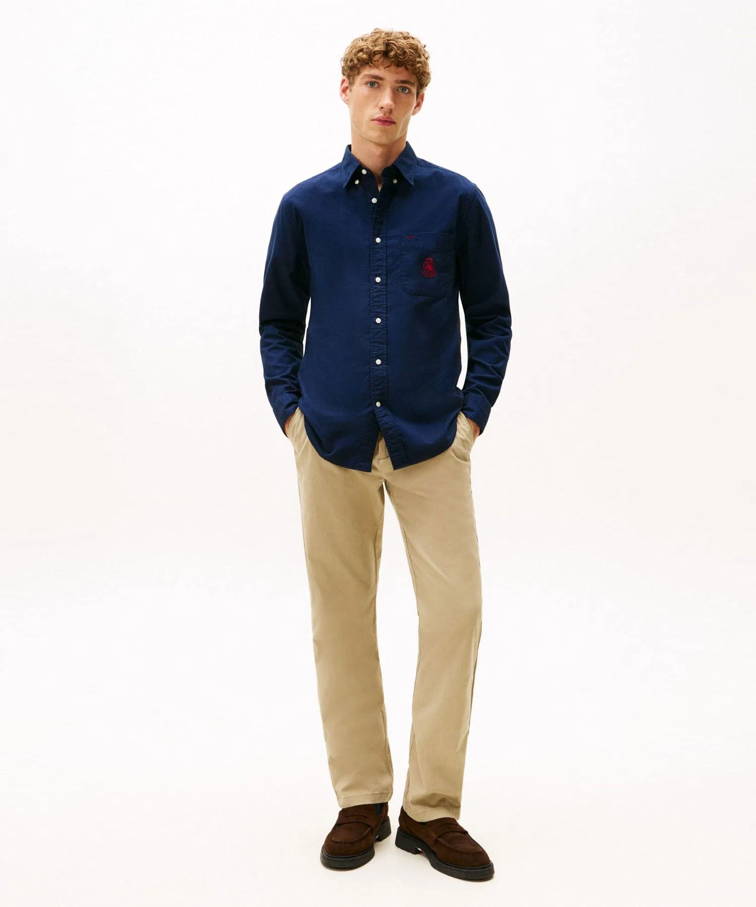 Мужская рубашка TOMMY HILFIGER Brushed Oxford Crest Pocket — фото 3