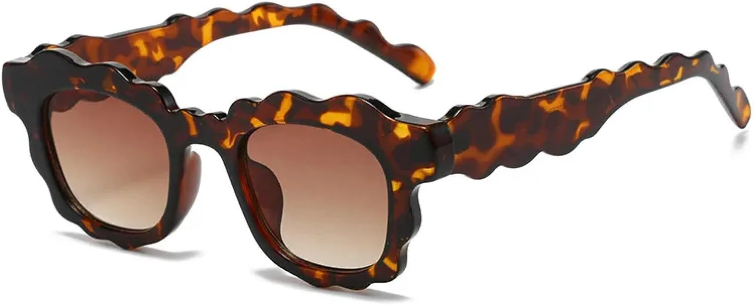 

Необычные панк-солнцезащитные очки для женщин и мужчин, модные солнцезащитные очки, тренды, очки с защитой от УФ-излучения UV400 VVTWSSW, C2leoaprd-brown