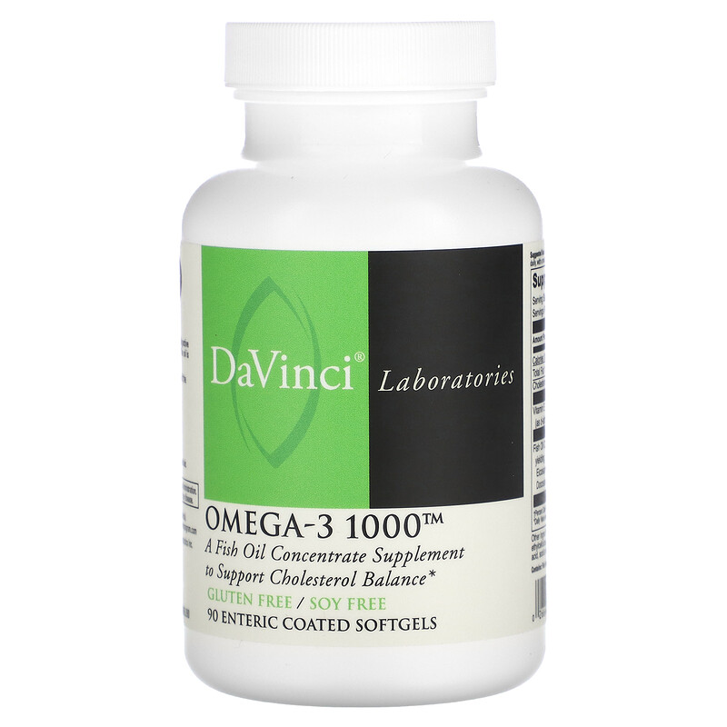 

DaVinci Laboratories, Омега-3 1000, 90 мягких таблеток, покрытых кишечнорастворимой оболочкой