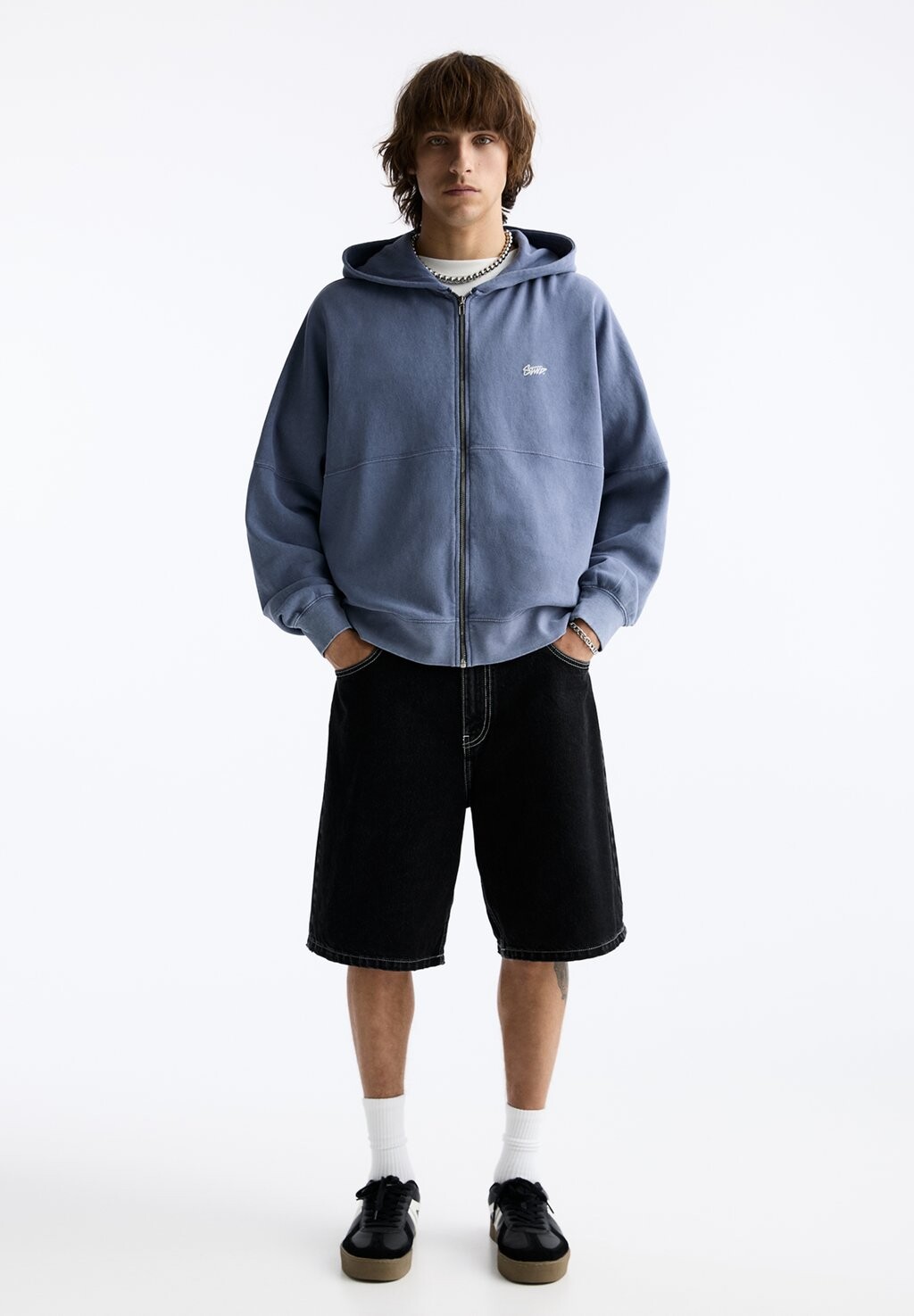 

Джинсовые шорты Baggy Bermuda PULL&BEAR, черные