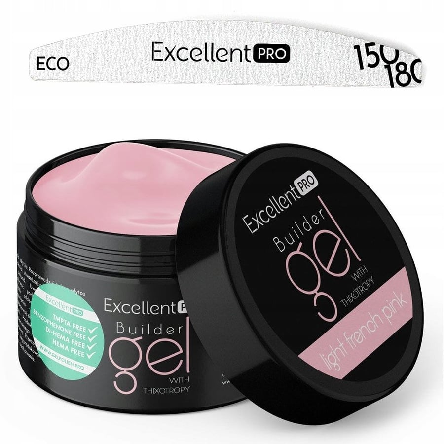 

Однофазный гель LIGHT FRENCH PINK Thixotropy EXCELLENT PRO 50 г + ПИЛКА