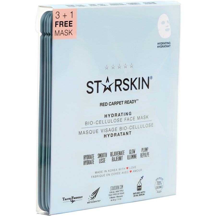 

Маска для лица StarSkin Hydrating Face Mask Set Bio-Cellulose, Red Carpet Ready 4 x 40 g