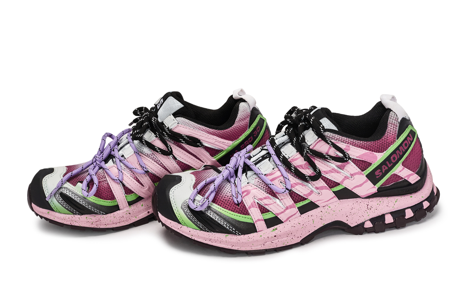 Кроссовки для бега XA PRO 3D Abrasion Resistant Low top Unisex SALOMON, черный/розовый/фиолетовый/зеленый — фото 4
