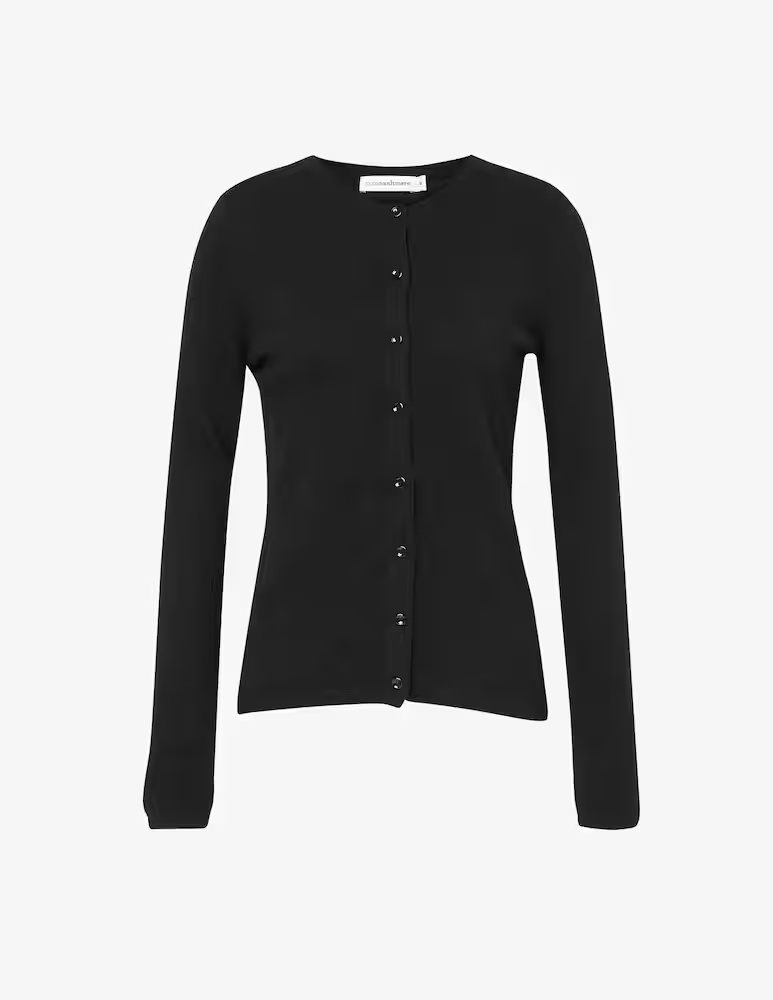 

Кардиган с воротником-стойкой и длинными рукавами Pure Cashmere, черный