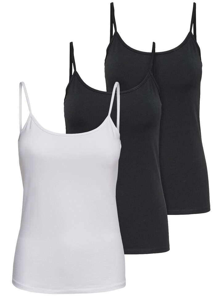 

Топ ONLY 3er-Set Singlet Top, цвет Mix 1 (2x BL 1 x WH)