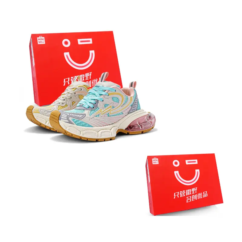 

MINISO Лайтнинг M серия низкие массивные кроссовки унисекс синий желтый непарные, цвет Blue Yellow Mismatched