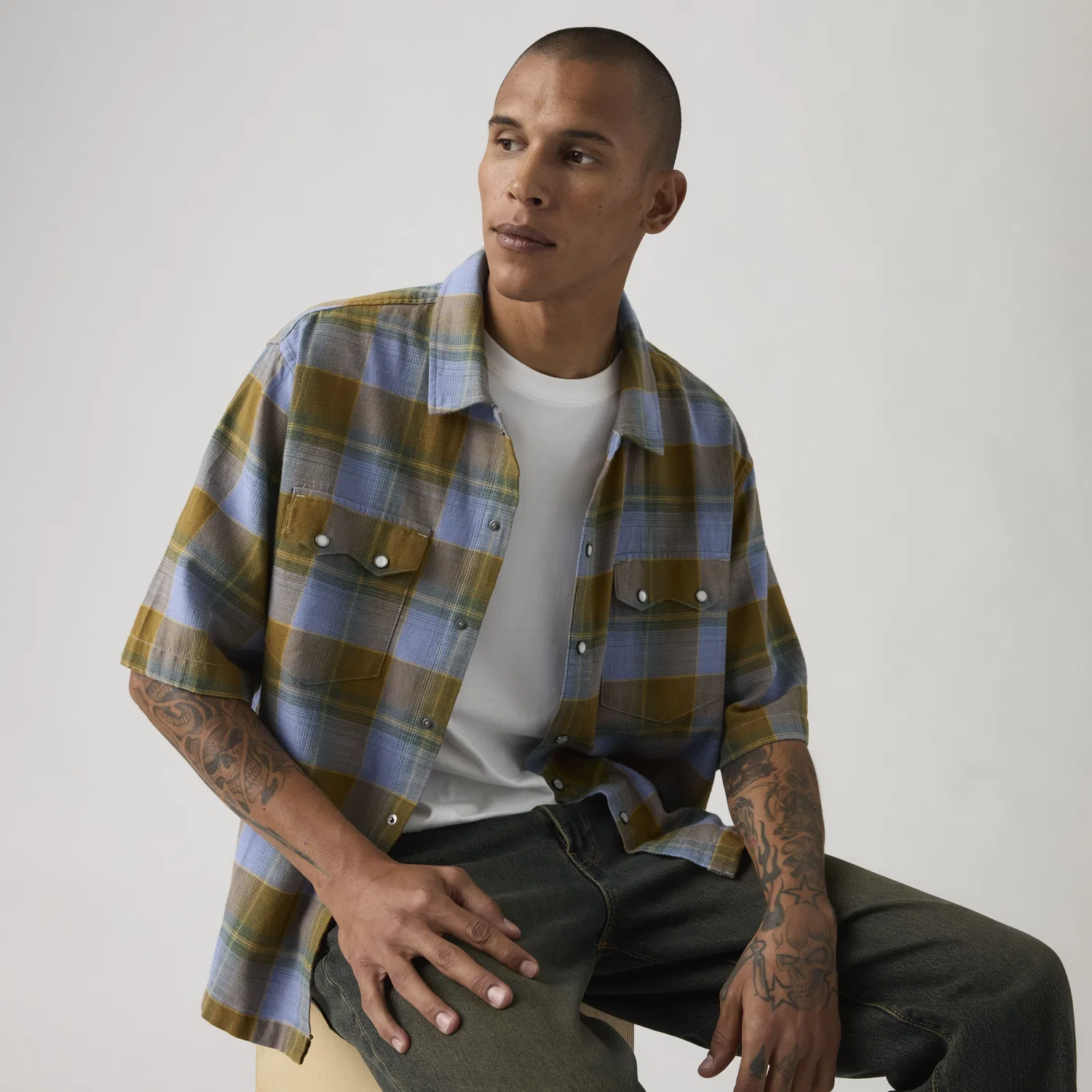 Рубашка в стиле вестерн свободного кроя с коротким рукавом Levi's, Multi-Color — фото 2