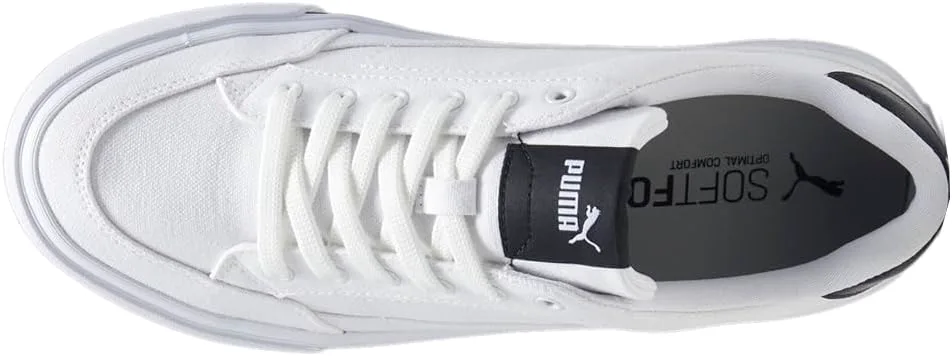 Мужские кеды PUMA Court Classic Vulc с шнуровкой для повседневной носки - белые, белый — фото 3
