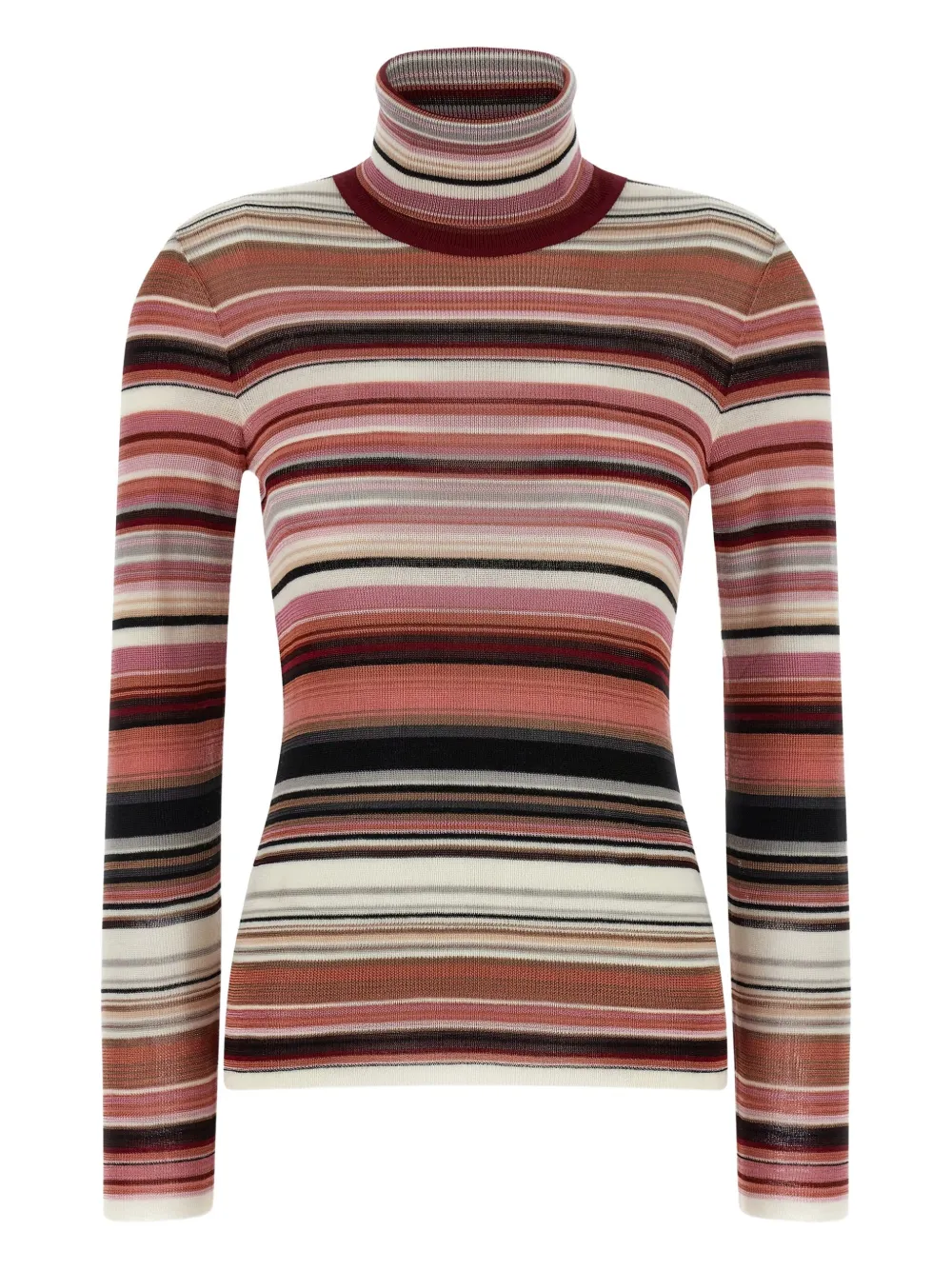

Полосатый свитер с высоким воротом Missoni, розовый