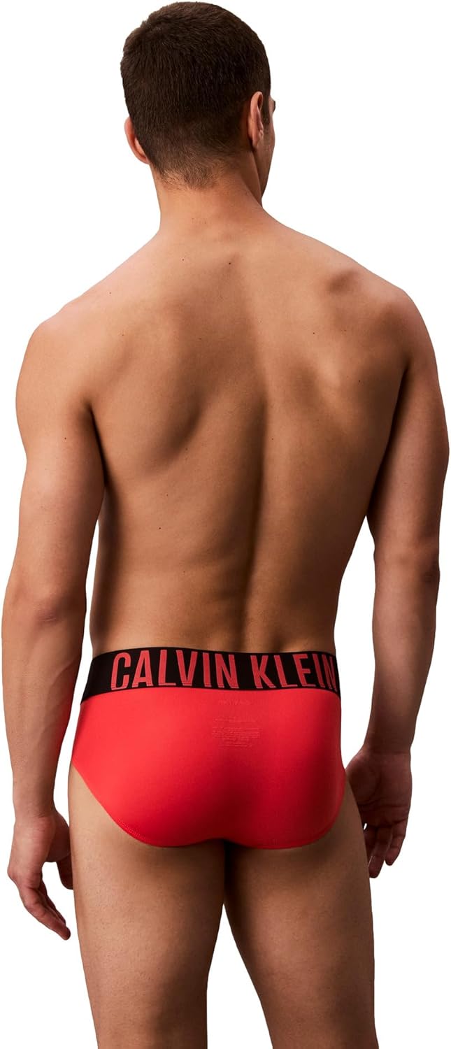 Комплект трусов-брифов Calvin Klein Intense Power Hip, 3 предмета, черный/темно-серый/красный — фото 3