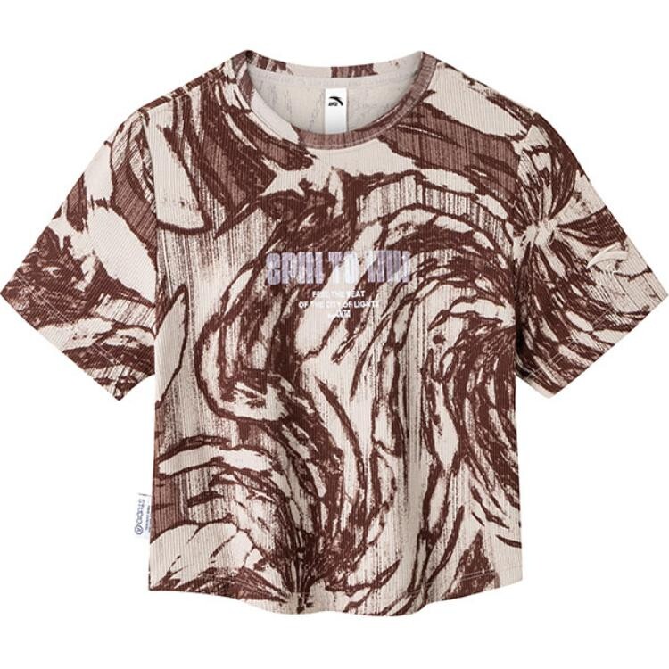 

Футболка Life Collection женская Taro Khaki / с принтами Anta