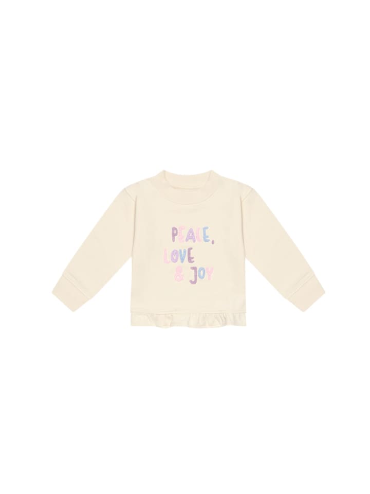 

Leevje Толстовка «Мир, любовь и радость» с оборками по низу, светло-бежевого цвета
